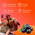 Image 4 for 3-in-1 Biotic Blend Multivitamin for Teens Blackcurrant Flavoured 30 Gummies