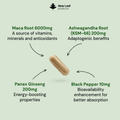 Image 2 for Maca Root Capsules With Ksm Ashwagandha, Panax Ginseng & Black Pepper 180 Capsules