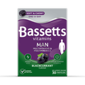 Image 1 for Bassetts Vitamins Man Multivitamins & Multiminerals Blackcurrant 30 Pastilles