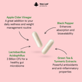 Image 3 for Apple Cider Vinegar Complex 2000mg with Green Tea, Turmeric & Acidophilus 180 Capsules