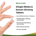 Image 3 for Ginkgo Biloba, Korean Ginseng Tablets 120 tablets