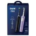 Image 2 for Oral-B Vitality PRO Electric Rechargeable Toothbrush Black & Lilac (Duo Pack)
