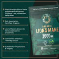 Image 3 for Organic Lions Mane 3000mg - Vegan 90 Capsules