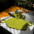 Image 5 for Handwoven Exfoliating Shower & Bath Mitt - Back Scrubber - Green