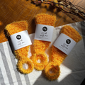 Image 2 for Handwoven Exfoliating Shower & Bath Mitt - Back Scrubber - Orange