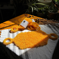 Image 4 for Handwoven Exfoliating Shower & Bath Mitt - Back Scrubber - Orange