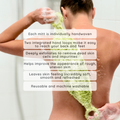 Image 4 for Shower Ritual Set – Handwoven Exfoliating Mitt (Loofah) & Revive Soap Bar - Green