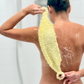 Image 3 for Shower Ritual Set – Handwoven Exfoliating Mitt (Loofah) & Peace Soap Bar - Cream