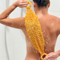 Image 3 for Shower Ritual Set – Handwoven Exfoliating Mitt (Loofah) & Bloom Soap Bar - Orange