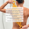Image 4 for Shower Ritual Set – Handwoven Exfoliating Mitt (Loofah) & Bloom Soap Bar - Orange