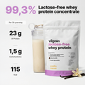 Image 2 for Lactose Free Whey Protein Powder Vanilla Cream 1000g | 75% Protein | Low Temp Ultrafiltered Whey Concentrate | Stevia Sweetened | 23g Protein Per Serving | High BCAA Content