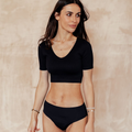 Image 2 for Carla High Leg Period Underwear Black Size 6