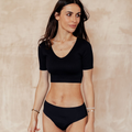 Image 2 for Carla High Leg Period Underwear Black Size 16