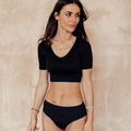 Image 5 for Carla High Leg Period Underwear Black Size 20