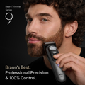 Image 5 for Braun Beard Trimmer Series 9, +12 Barbering Tools, 52 Lengths, ProBlade, BT9560, Chrome