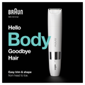 Image 2 for Braun Body Mini Trimmer BS1000, Electric Body Hair Removal for Women and Men, White