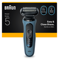 Image 5 for Braun Series 5 Electric Shaver, Up to 50 min, 52-A1000S, Azure
