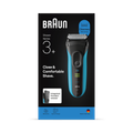 Image 1 for Braun Series 3+ Electric Shaver, Precision Trimmer, Wet & Dry, 3040S, Blue