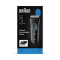 Image 1 for Braun Series 3+ Electric Shaver, Beard Trimmer Attachment, Dry, 3000BT, Grey