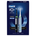 Image 3 for Oral-B iO 3 Electric Toothbrush, 2-Pack, Black & Blue, 2 Brush Heads, Travel Case