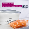 Image 2 for Paraffin Wax Refills - Pack of 2 x 450g paraffin wax (orange scented) and 30 plastic liners