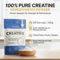 Image 3 for Creatine Monohydrate Powder - Micronised & Unflavoured, 340g / 100 Servings