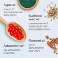Image 4 for Vegan Omega-3 from Algae Oil with Flaxseed Oil, Astaxanthin, Vitamin E 60 Softgels