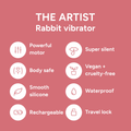 Image 2 for The Artist Dual Rabbit Vibrator with 9 Pulsating Modes