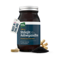 Image 1 for Ayurvedic Shilajit (1000mg) and Organic Ashwagandha Root 90 Capsules