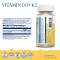Image 2 for Vitamin D3 3000 IU & K2 50mcg, Bone, Muscle & Immune Support - 120 Capsules