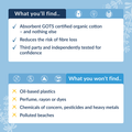 Image 3 for Organic Cotton Non-applicator Tampons 20 Count | Regular Absorbency | Toxin-Free, Plastic-Free| Pack of 3
