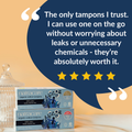Image 4 for Organic Cotton Non-applicator Tampons 20 Count | Super Plus Absorbency | Toxin-Free, Plastic-Free| Pack of 1