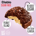 Image 2 for No Added Sugar Cocoa Cookies Peanut Filling Half Coated Milk Chocolate 110g
