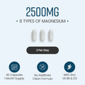 Image 3 for Magnesium Complex 6-in-1 with Zinc, Vitamin B6 & D3 - 2500mg per Serving - 120 Capsules