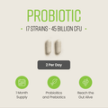 Image 3 for Probiotic Complex 17 Strains - 45 Billion CFUs per Serving - 60 Capsules