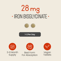 Image 3 for Iron Bisglycinate - 28mg per Serving - 180 Gentle Iron Tablets