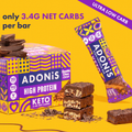 Image 3 for ADONiS Double Choc Crisp Keto Hight Protein Bar (16x45g)