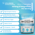 Image 3 for Magnesium 6 in 1 Complex Bisglycinate, Citrate, Malate 1500mg  60 Capsules