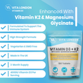 Image 3 for Vitamin D3 + K2 Supplement 4000IU 180 Tablets