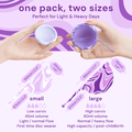Image 5 for Reusable Menstrual Discs With Pull-Off String S & L - comfydisc Purple & Lavender (2pcs)