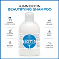 Image 5 for Cosmetics KJMN Biotin Beautifying Shampoo dor Dry, Damaged and Fragile Hair, Helps Reduce Breakage, Deeply Moisturises, Strengthens the Roots and Improves Scalp Condition with Coconut Oil 1L