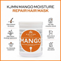 Image 2 for Cosmetics KJMN Mango Moisture Repair Hair Mask for Dry, Damaged and Chemically Treated Hair, Deeply Moisturises, Enhances Shine and Boosts Volume with Mango Oil 1L