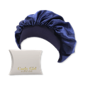 Image 1 for Satin Sleep Cap Wide Secure Head Band | Blue