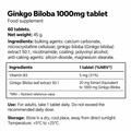 Image 2 for Ginkgo Biloba 1000mg, 60 tablets