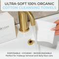 Image 3 for Disposable Cotton Face Towel - Soft Cotton Dry Wipes for Make-up Removal, Facial Cleansing & hygiene - Dual-Texture Design, Gentle Face Cloth for Sensitive Skin with No Added Fragrance - Box of 60