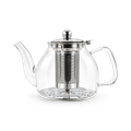 Image 2 for Clear Glass Teapot 1.2L with stainless steel infuser and metal plate for heating