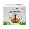 Image 4 for Clear Glass Teapot 1.2L with stainless steel infuser and metal plate for heating