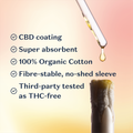 Image 3 for CBD-Enhanced Tampons Regular | 9ct | Pesticide & Metal Tested, Organic Cotton with CBD Comfort Coating | No-Shed Sleeve, Sugarcane Applicator