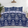 Image 3 for Chatsworth Navy Reversible Single Duvet Cover Set (Size: 135 x 200 cm) Including One Pillowcase