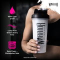 Image 2 for Protein Shaker Bottle, 600ml Leakproof BPA-Free Gym Shaker with Wire Mixing Ball, Clear